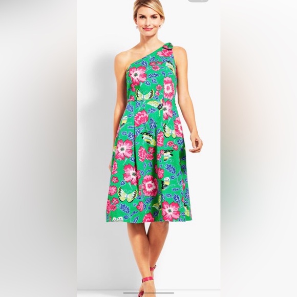 NWT Talbots RSVP size 6 floral one shoulder dress - Picture 1 of 11